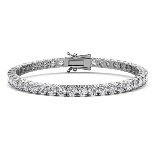 Cate & Chloe Kaylee 18k White Gold Plated Tennis Bracelet with Simulated Diamonds Gift for Women