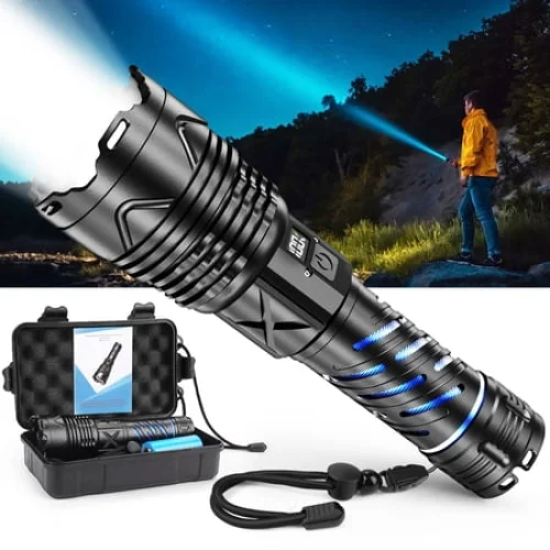 Juyafio Rechargeable Flashlight, High Lumen,5 Light Modes, USB-C Fast Charging, Waterproof Portable Flashlight for Camping, Emergency, Home and Outdoor Use