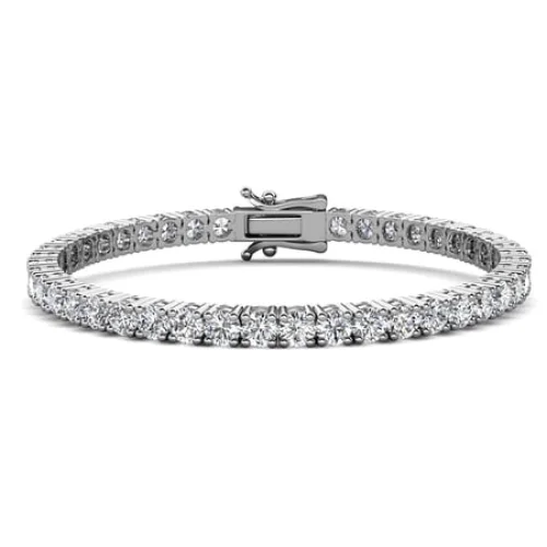 Cate & Chloe Olivia 18k White Gold Plated Tennis Bracelet With Simulated Diamond Crystals for Women