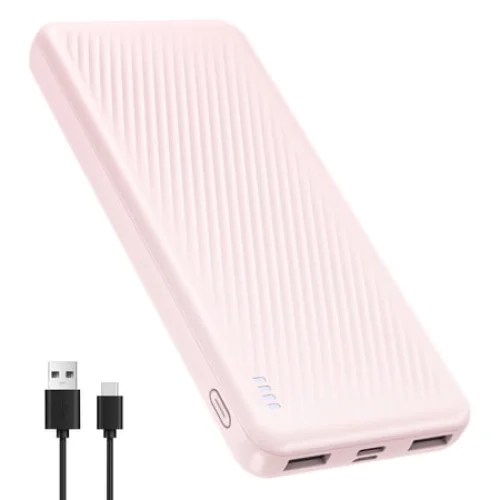 20000 mAh Portable Charger Power Bank Dual USB Battery Pack for iPhone, iPad, Galaxy, Android, Pixel and Tablet (Pink)