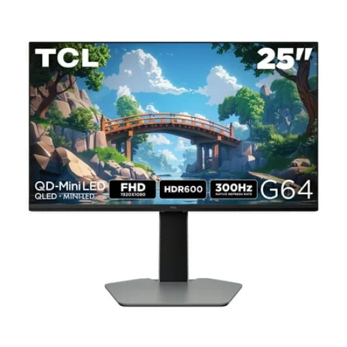 TCL 25&rdquo; G64 Series FHD HDR QD-Mini LED Gaming Monitor, 300Hz Refresh Rate, LD180 Precise Dimming Series, HDR600 Brightness, 1ms, AMD FreeSync - 25G64