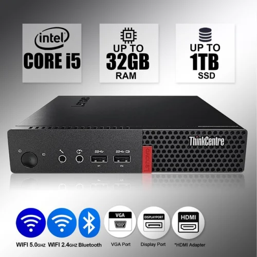 Lenovo Micro Desktop Computer PC i5, up to 32GB RAM 1TB SSD,Windows 11/10 WiFi