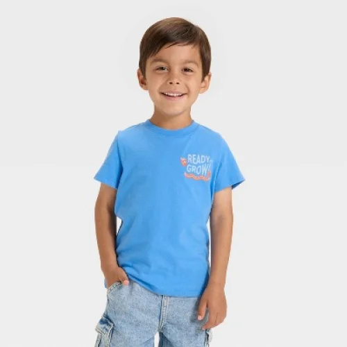 Toddler Boys' Short Sleeve Ready to Grow Graphic T-Shirt - Cat & Jack&trade; Light Blue 18M