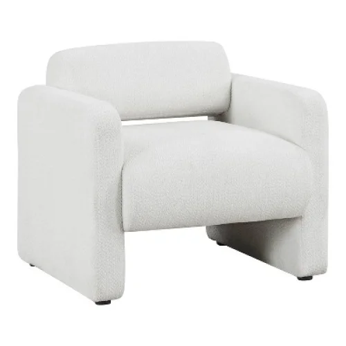 HOMES: Inside + Out Sanddrift Modern Boucle Upholstered Accent Chair: Textured, Deep Seating for Living Room