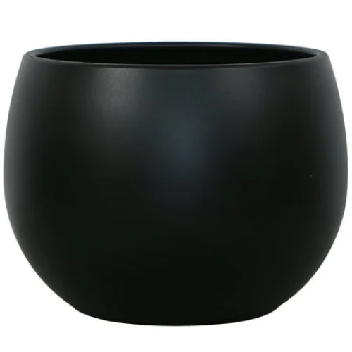 Mainstays Jordan 8" x 8" x 6" Medium Round Rich Black Resin Planter