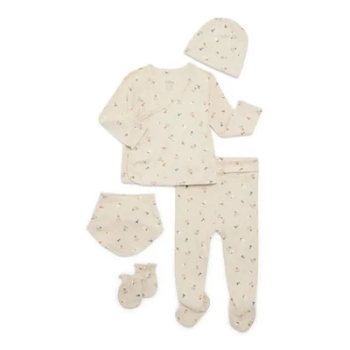 Bliss by Garanimals Baby Layette Pajama, 5-Piece Set, Sizes 0&ndash;9M