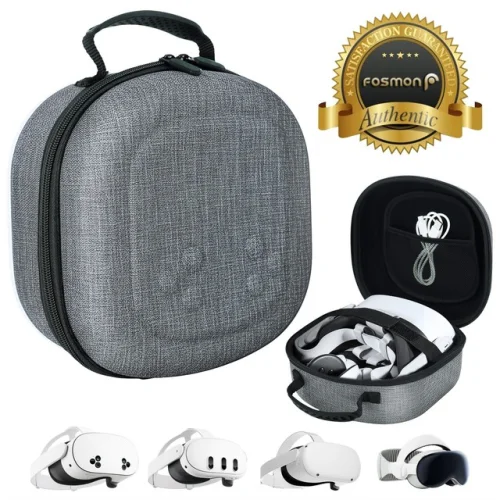 Fosmon For Meta Quest 3 Case Hard Carrying Case for Apple Vison Pro VR Headset