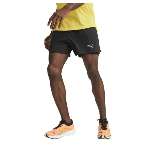PUMA Run Velocity Ultraweave 2In1 Shorts Mens Black Casual Athletic Bottoms 5249