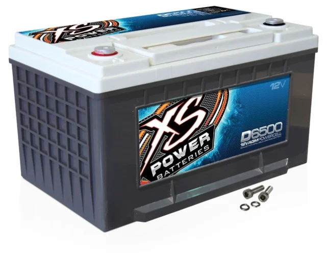 XS Power D6500 3900 Amp AGM Power Cell Car Audio Battery + Terminal Hardware