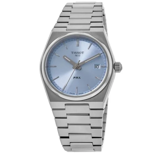 New Tissot PRX Quartz Light Blue Dial Steel Unisex Watch T137.210.11.351.00
