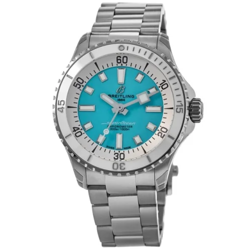New Breitling Superocean Automatic 36 Turquoise Women's Watch A17377211C1A1
