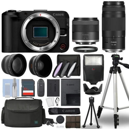 Canon EOS R50 V Mirrorless Camera 4 Lens 14-30mm + 75-300mm 32GB Top Value Kit