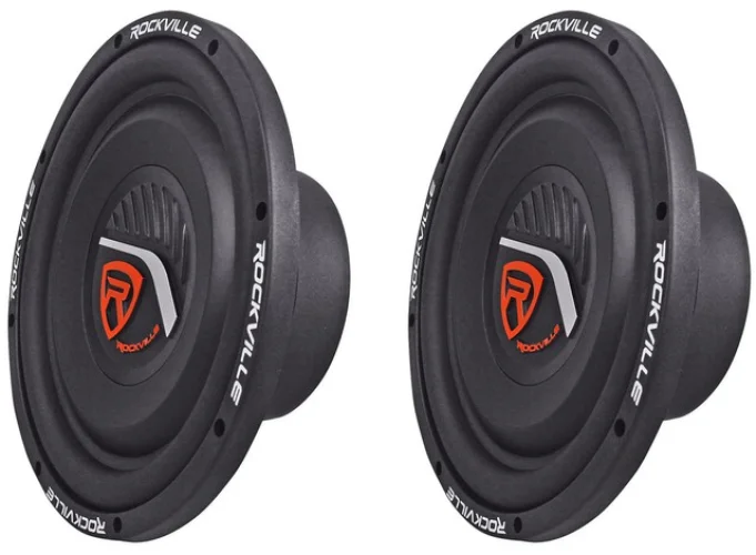(2) Rockville W10T4-S2 10" Shallow Mount 2400 Watt 2-Ohm Car Audio Subwoofers