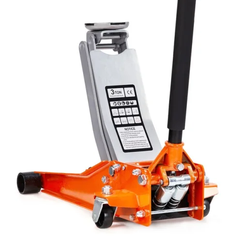 Floor Jack Service 3 Ton Heavy Duty Steel Low Profile Rapid Pump Car Orange