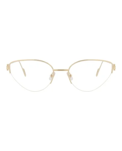 Cartier Womens Cat Eye Gold Gold Transparent Fashion Designer Eyewear