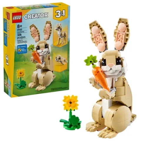 LEGO Creator 3in1 Cute Bunny - Building Toys Set W/ 3 Building Options, Bunny, Seal, or Llama - Birthday Gift for Kids, Ages 8+ - Craft for Girls & Boys - 31162