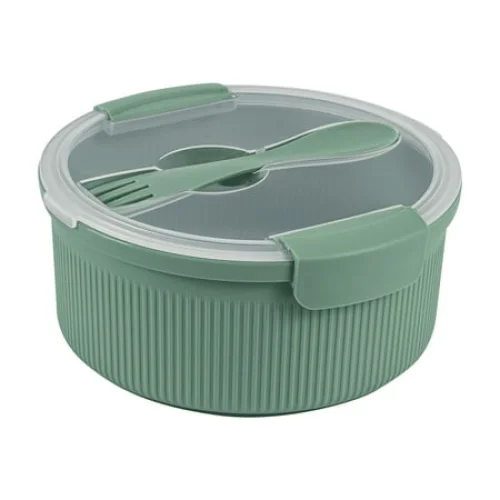 Mainstays Food Storage Bento Container, Round, Green, 47oz Capacity, A Practical Choice for School Lunches and Activities