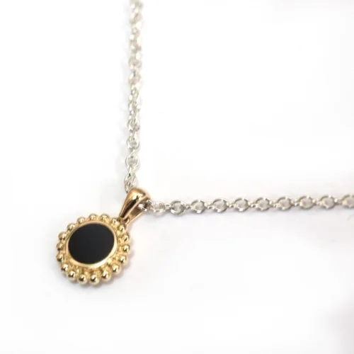 LAGOS Covet Necklace in Sterling Silver, 18K Gold, Black Onyx 18" New Authentic