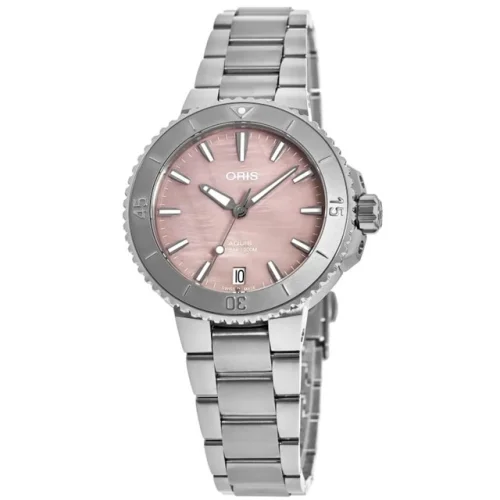 New Oris Aquis Date Automatic Pink Unisex Watch 01 733 7770 4158-07 8 18 05P