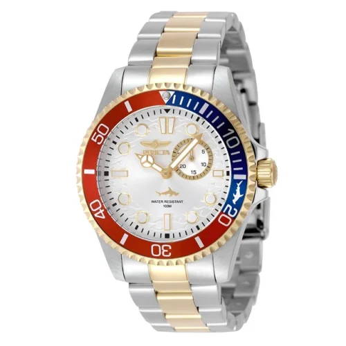 Invicta Men's Watch Pro Diver Quartz Silver Tone Dial Two Tone Bracelet 49273