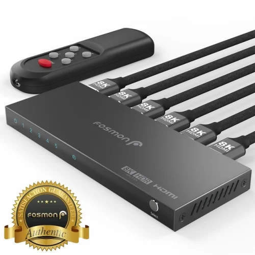 8K HDMI 2.1 48Gbps 3 In 1 Out High Speed Switch Switcher Splitter With Remote