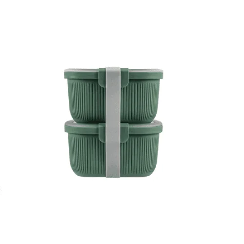 Mainstays Plastic Food Storage Bento Snack Container, Rectangle, Green, 19oz Capacity