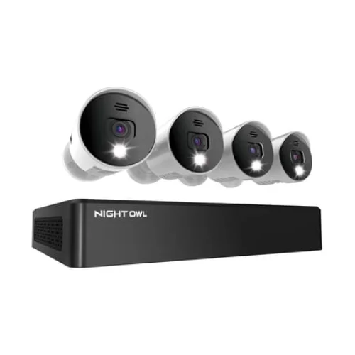 Night Owl 8 Channel 4K Bluetooth DVR with 1TB Hard Drive and 4 Spotlight Cameras
