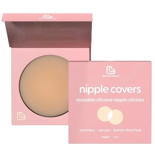 M3 Reusable Cream Silicone Nipple Covers for Women, Invisible Breast Pasties, Adhesive Breast Petals, Nipple Stickers for Full Coverage, 1 Pair, Cream
