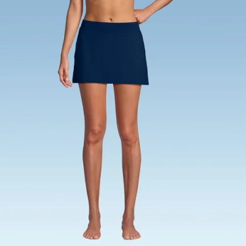 Lands' End Women's Tummy Control Swim Skirt - Deep Sea Navy - Size 18