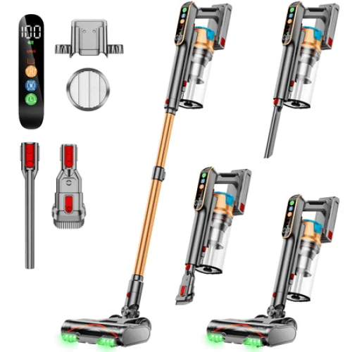 VAKERR 550W Cordless Stick Vacuum Cleaner with 2500mAh Battery, 60-Minute Runtime