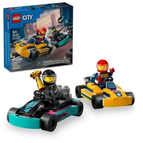 LEGO City Go-Karts and Race Drivers Toy Playset 60400 - 2 Minifigures, Ages 5+