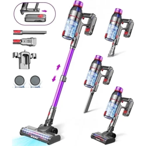 Hosaud Cordless Vacuum Cleaner - 45000pa 550W 55mins 2600mAh Lightweight Stick Vacuum for Home Pet Hair