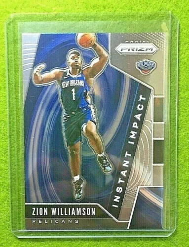 ZION WILIAMSON PRIZM ROOKIE CARD PELICANS SP 2019-20 Panini Prizm INSTANT IMPACT