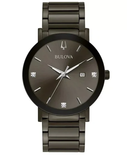 Bulova Men's Modern Quartz Calendar Gray Stainless Steel Watch 42 MM 98D158