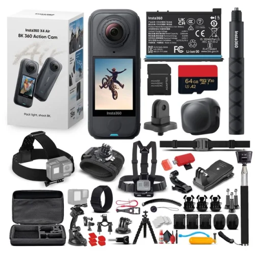 Insta360 X4 Air 360 Action Camera Starter Bundle (Black) with 50-in-1 Accessory