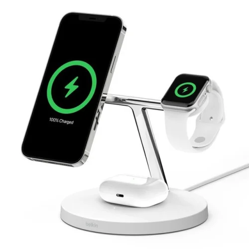 Belkin Apple Certified MagSafe 3-in-1 Wireless Charger Stand for iPhone, Watch, and AirPods