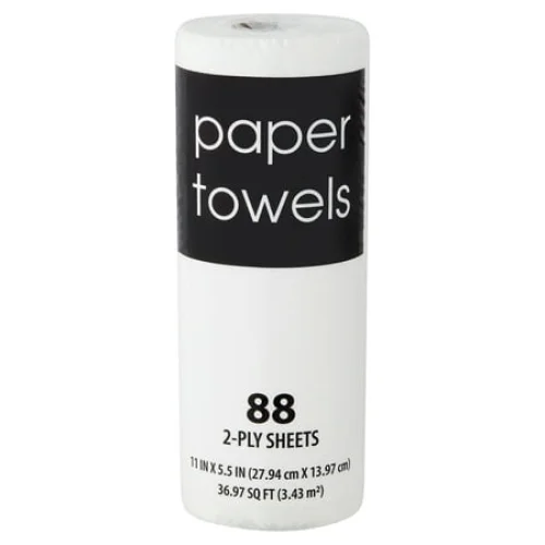 88 Sheets 2-Ply Black and White Paper Towels - White