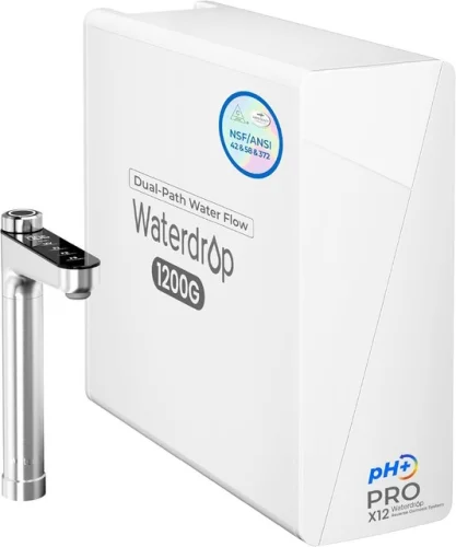 Waterdrop X12-PRO 1200 GPD Reverse Osmosis Water Filter, Alkaline - Dual Flow
