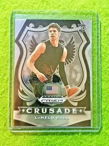 Lamelo Ball Prizm Rookie Crusade Card Jersey #1 Hornets RC 2020 Panini Prizm