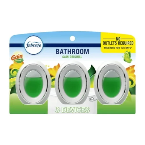 3 Count Febreze Odor-Fighting BATH Air Freshener, Gain Original Scent for Continuous Freshness