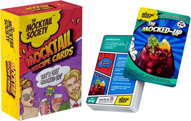 Mocktail Society 50 Premium Non-Alcoholic Recipe Cards for Cocktails SEALED 16z