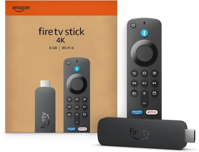 Amazon Fire TV Stick 4K Streaming Device with Wi-Fi 6, Dolby Vision/Atmos, and 8 GB of Memory - Black