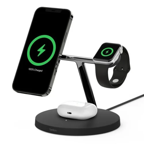 Belkin iPhone, Watch & AirPods MagSafe 3-in-1 Charging Stand | Apple Certified