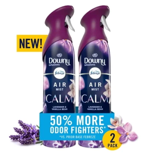 2 Count Febreze Air Mist Air Freshener Spray, Downy Calm, 8.1oz Room Deodorizer