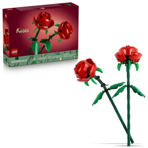 LEGO Roses Building Toy for Kids, Girls & Boys, Ages 8+ - Artificial Roses with 120 Pieces
