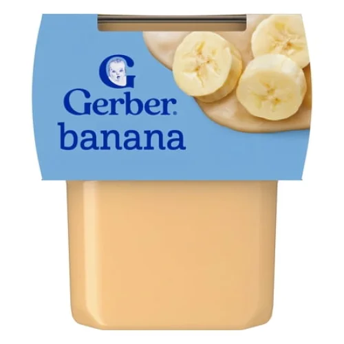 2PK Gerber Stage 2 Baby Food Banana Puree Tubs, 8 oz Each, for Babies 6 Months and Older