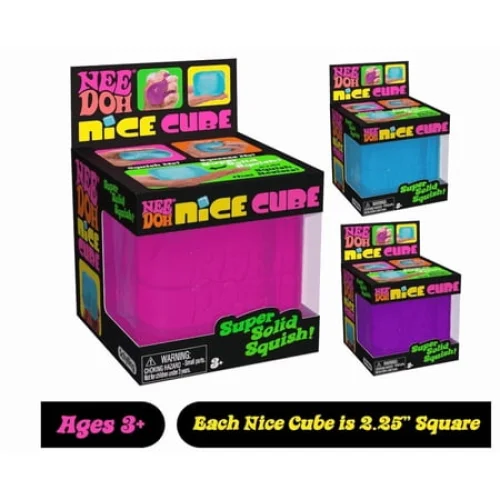 Schylling Needoh Nice Cube Squeezza Sensory Toy - One Random Color