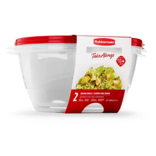 2 Count Rubbermaid TakeAlongs Serving Bowl Food Storage Containers, 15.7 Cup
