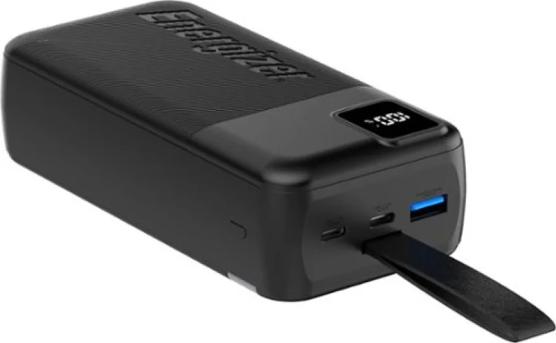 Energizer Ultimate Lithium 30000 mAh 30W 3-Port USB-C Universal Portable Power Bank with LCD Display - Black
