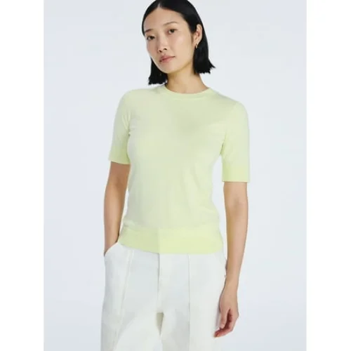 Free Assembly Women's Cozy Yarn Shrunken Sweater Tee with Short Sleeves, Sizes XS-4X